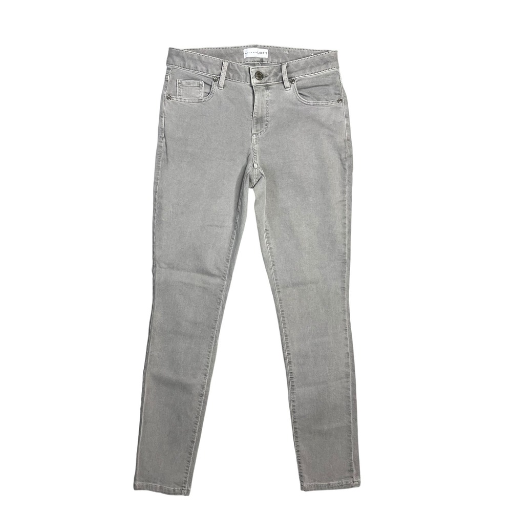 LOFT Curvy Skinny Crop Jeans Sz 25 / 0 Gray Stretch Denim Pants Everyday